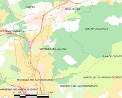Map commune FR insee code 13106